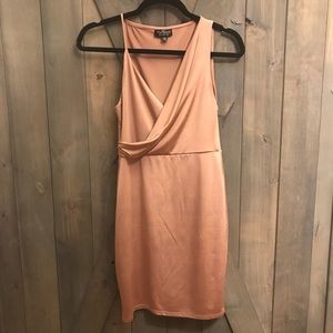 TOPSHOP Slinky Blush Crossover Dress